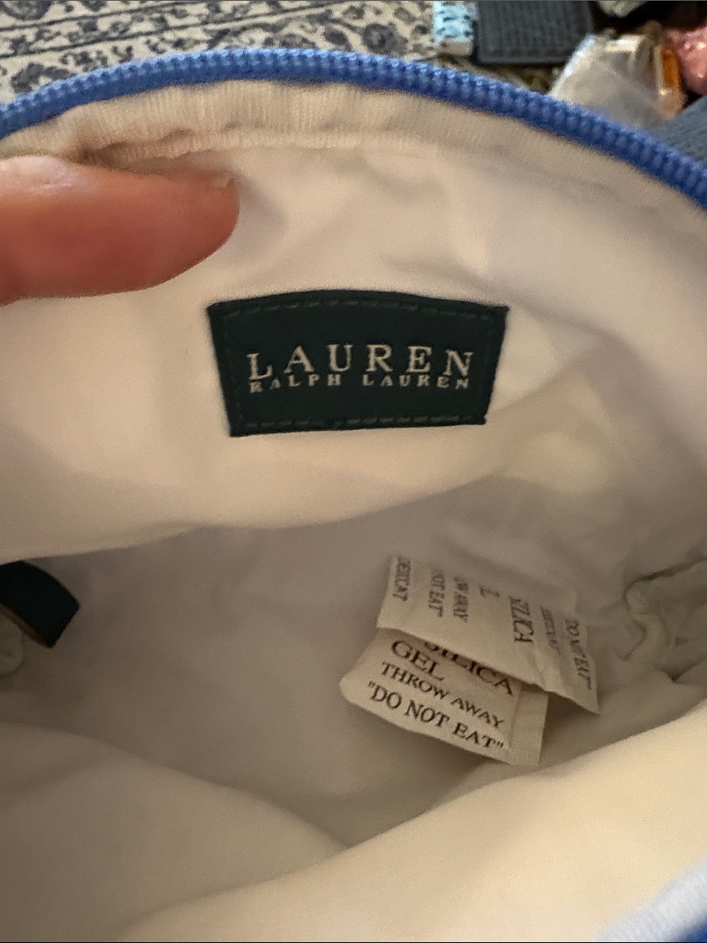 Lauren Ralph Lauren blue striped cosmetic bag - Picture 4 of 5